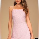 Lulus Pop the Bubbly Pink Tweed Mini Shift Dress Size Medium Photo 0