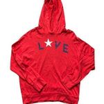 Sundry  Red Pullover ‘Love’ Hooded Sweatshirt 2 (M) Photo 0