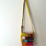 Multicolored Yellow Cloth Crossbody Bag Photo 2