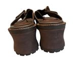 Hokus Pokus Vintage Y2K Leather Chunky Heel Lug sole Slide Sandal Wrap Toe,Sz 10 Brown Photo 10