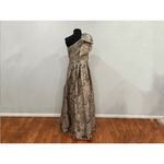 Donna Karan One-Shoulder Metallic Jacquard Gown Gown US 6 NWOT Photo 5