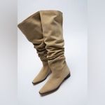 ZARA LOW HEEL SPLIT LEATHER HIGH SHAFT BOOTS Photo 7