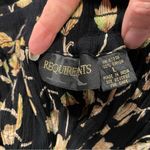 Requirements Vintage 80’s-90’s pleated flowy elastic waist midi skirt black floral buttercup Photo 4