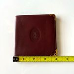 Cartier Authentic  Burgundy Leather Wallet with Gold Accents Photo 6