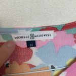 Michelle Mcdowell women's medium floral pastel shirt flutter sleeve short colorf Pink Photo 1