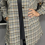 Davi & Dani  Black & White Green  Button Longer Length Jacket Size 1XL‎  Pockets Photo 0