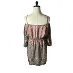 Wrangler  Brown Paisley Print‎ Off Shoulder Dress 3/4 Sleeve Bohemian Medium Photo 1