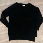 Entro  boutique black sweater eyelet cross cross side neckline medium Photo 0