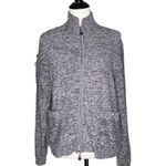 Jamie Sadock Textured Full Zip Sweater Women Size L Cozy Pockets Cabincore Purple Size L Photo 0