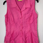 Fred David  Fuchsia Sleeveless Button-Down Shirt‎ see measurements in photo Photo 0