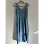Newport News Vintage 90s Denim Dress Womens 6 Midi Flare Button Front Western Festival Photo 1