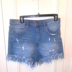 No Boundaries High Rise Festival Fray Hem Denim Shorts‎ Photo 1