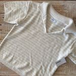 Sonoma Women's Short Sleeve Striped Collared Sweater ~medium Photo 1