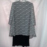 R & M Richards R&M WO SIZE 16 BLACK WHITE WAVE DESIGN DRESS WITH ATTACHED WATERFALL JACKET EUC Photo 10