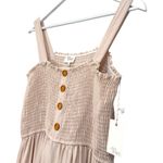 Ava James Beige Linen Blend Spaghetti Strap Dress Stretch Size XL NWT Photo 2