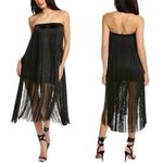 Cynthia Rowley NWT Gabrielle Strapless Fringe Dress Size 2 US Black Photo 2