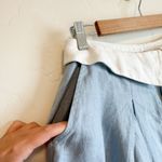 Reformation ‎ | Hailey 100% Linen Low Rise Mini Skirt in Mineral Blue Photo 4