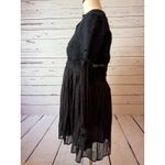 Free People  Dress Boho LBD size 2 Tunic Whimsygoth Black Long Sleeve Cut Out Photo 9