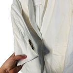 Club Monaco White Linen Single Brown Button Front Pocket Blazer Jacket size 4 Photo 7