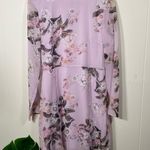 Leith Long Sleeve Floral Chiffon Dress Lavender Frost Medium Photo 2