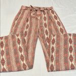 Bebop size small Bohemian Patterned Wide leg Pants in Rust and Cream like new Photo 1
