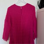 AYR The Something Special Silk Dress Pink Crinkle Flowy Smocked Ruched Sheer XS Photo 9