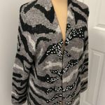 Chico's ’s Zebra Shine Jovi Cardigan Gray Photo 4