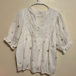 In Bloom  Cream Blouse with Gold Floral Embroidery Photo 0