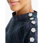 J.Crew NWT Jeweled Funnel Neck Top Blackwatch Tartan Plaid Blouse Holiday Photo 9