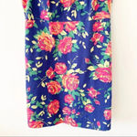 Lands End Blue Floral Sundress Size 16‎ Textured Coastal Grandma Southern Style Blue Photo 3