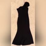 Dress the Population NWOT Black Aubrielle Rosette One Shoulder Maxi Gown sz M Photo 7