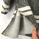 Topshop Grey Striped Cropped Blouse Split Sides Womens 0 Oversized Crop Top Photo 2