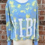 Flirtitude VIBE tie dyed neon green & blue sweatshirt / M / Excellent condition Photo 0
