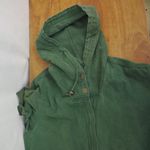 Vintage Ladies' Hooded Loose Fit Green Canvas Jacket Large Photo 7