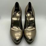 Gucci Authentic Gorgeous Metallic Nappa Silk Block Heel Shoes **Size 7** Photo 1