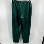Victoria's Secret VTG  Gold Label Satin Pajama Pants Printed Pull On Green Large Photo 2