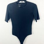Everlane The Short Sleeve Crew Neck Black Bodysuit, Size Small Photo 0