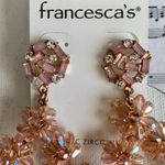 Francesca's Francesca’s Elena Woven Blush Floral Drop Statement Boho Earrings Photo 2