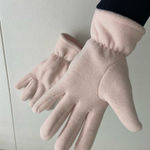 Women’s pale pink soft fleece elastic cuff‎ thick winter gloves Photo 1