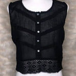 Unlisted Illa Illa Women's Sheer Sleeveless Black Lace Tank Crop Top Size Small‎ Photo 0