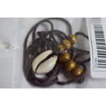 Source Unknown NIP Cowrie Shell Wood Beads Brown Cord Surfer/Beach 20" Necklace Photo 3