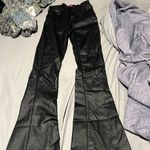 Edikted  Luna Faux Leather Flare High Rise Pants Black Size Small Photo 5