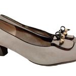 Salvatore Ferragamo  GRAY SHOES SZ 8.5 A2 Women's Gold Accent Black Trim Office Photo 7