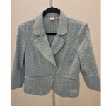Caslon  Blazer Light Blue and White Size M Floral Pattern Single Button Closure Photo 0