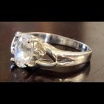 Sterling Silver Oval Cubic Zirconia Ring Size 6 Photo 5