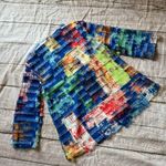 ALI MILES Lightweight Jacket Fringe Colorful Blue Green Pink Size Petite Small Photo 9