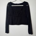 ASOS  Black Long Sleeve Crop Top Photo 2