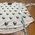 Skull Cashmere  Black White Kalissa Top Tshirt Long Sleeve Skull Print Burnout XS Photo 6