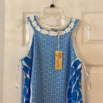 Aryeh  Blue and White Sleeveless Dress size M brand new length 35” bust 34” Photo 1