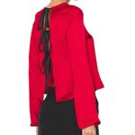 Free People NWT Arabella Satin Rubies Red Tie Back Blouse Sz XS Party Going Out Photo 1
